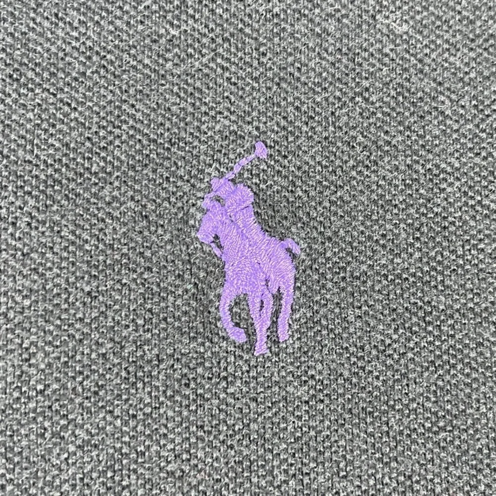 Polo Ralph Lauren Men XXL Black Polo Shirt Purple Pony Classic Fit